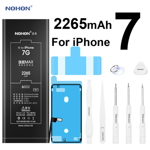 Nohon 2265mAh Battery For Apple iPhone 7 7G iPhone7 i Phone 7 Batteries Replacement Phone Li-polymer Bateria +Tools For iPhone 7 ► Photo 1/6