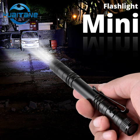 3800LM Powerful Mini Q5 LED Flashlight Telescopic Zoom LED Flashlights Torch Pocket Light Waterproof Lantern for AAA Battery ► Photo 1/6