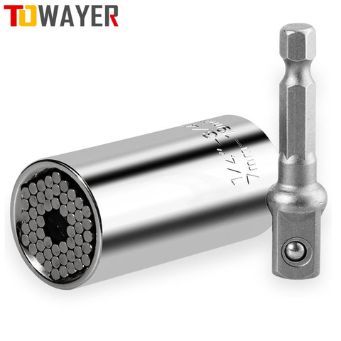 Universal Torque Wrench Head Set Socket Sleeve 7-19mm Power Drill Ratchet Bushing Spanner Key Magic Grip Multi Hand Tools ► Photo 1/6