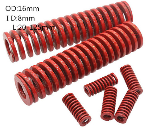 2Pcs Spiral Stamping Compression Die Spring red16 x 8 x 20/25/30/35/40/45/50/55/60/65/70/75/80/90/100/125/150mm ► Photo 1/3