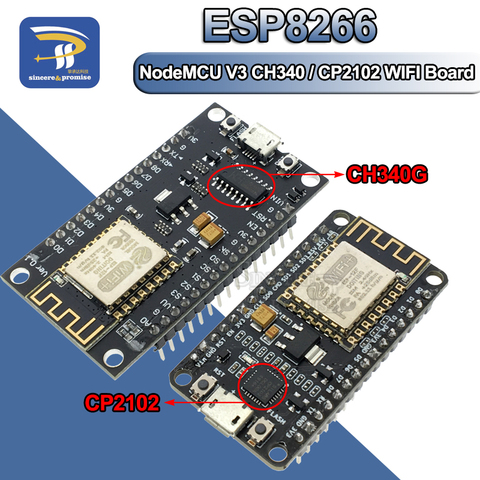 New Wireless Module CH340 CH340G / CP2102 NodeMcu V3 V2 4M Lua WIFI Internet of Things Development Board Based ESP8266 ► Photo 1/6