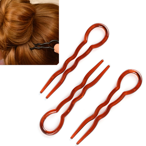 2022 New U Shape Hair Clips Grips Convenient Simple Plastic Forks Styling Tool Hairpins Newly Bending Hairwear Decoration ► Photo 1/6