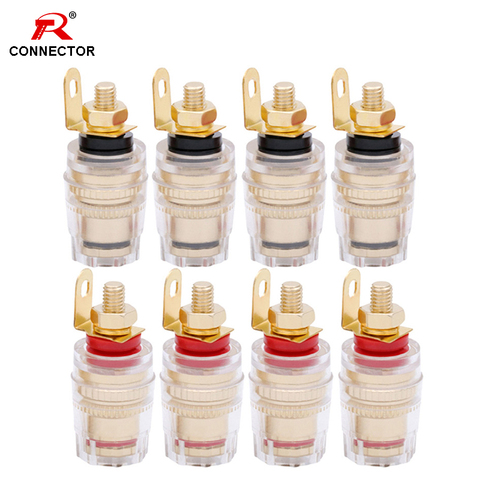 4Pairs 4MM Binding Post Connector Audio HIFI Cable Terminals, Binding Post for Speaker Amplifier, Brass With Gold Plated ► Photo 1/6