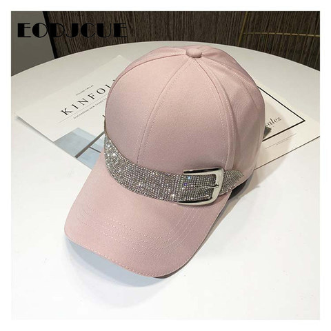 New Fashion Rhinestone Belt Baseball Caps For Women Snapback Sport Caps Outdoor Sun Hat Gorras Black hat ► Photo 1/6