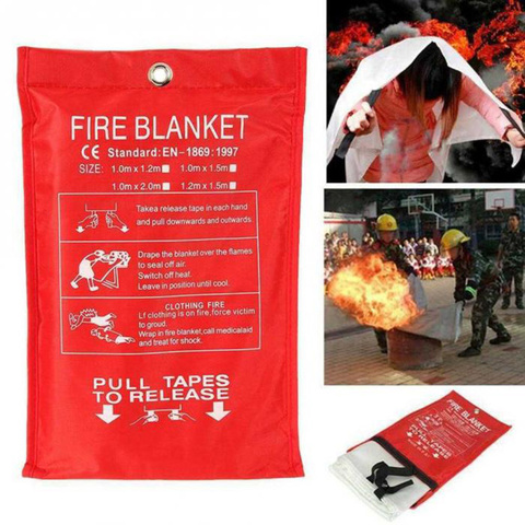 2M x 2M Sealed Fire Blanket Home Safety Fighting Fire Extinguishers Tent Boat Emergency Survival Fire Shelter Safety Cover ► Photo 1/6