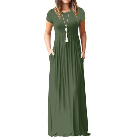 2022 Summer Maxi Long Dress Women Loose Party Dress Ladies Floor Length Dress Female Short Sleeve A Line Dresses For Women ► Photo 1/6