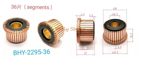 1pc 16.5mm x 38mm x 27mm 36P Copper Bars Alternator Electric Motor Commutator BHY-2295-36 ► Photo 1/1