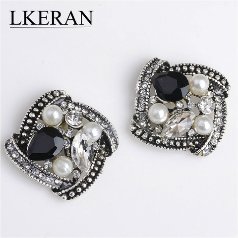 LKERAN 5Pc Creative Windmill Shape Pearl Crystal Button black theme Rhinestone Button DIY For Wedding Decoratio Clothing Button ► Photo 1/4