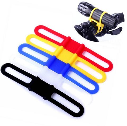 Cycling Light Holder Bicycle Handlebar Silicone Strap Band Phone Fixing Elastic Tie Rope Bicicleta Torch Flashlight Bandages ► Photo 1/6