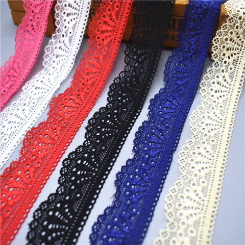 2022 New elastic lace ribbon Tape 30mm wide Trims stretch lace trim Embroidered Net Cord For Sewing costume african lace fabric ► Photo 1/6