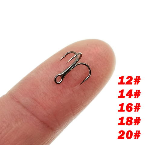 New High Quality 5pcs/box 2xStrengthen Micro Small Origin Steel Alloy Sharp Lure Treble Hook 12-20# Fishing Tackle with Box ► Photo 1/6