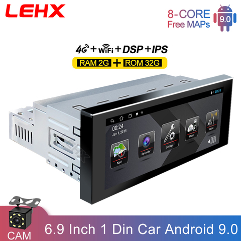 6.9 inch IPS Android 9.0 1 Din Car Android Multimedia Player Universal GPS Navigation 1 DIN Headunit Auto Radio Audio Stereo DVD ► Photo 1/6