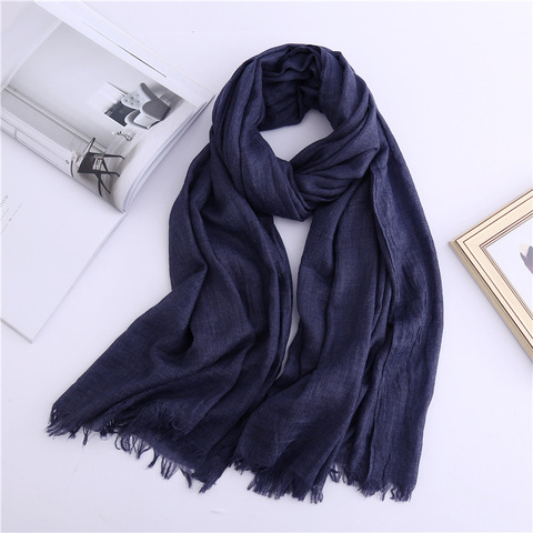 2022 new arrived women scarf solid cotton scarves lady shawls and wraps big size pashmina female hijab warm winter scarf stoles ► Photo 1/6