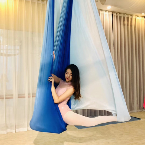 Anti-Gravity Multicolour Yoga hammock Flying Swing 5m fabrics Yoga Belts For the yoga Exercise Air Swing Bed Trapeze Yoga studio ► Photo 1/6