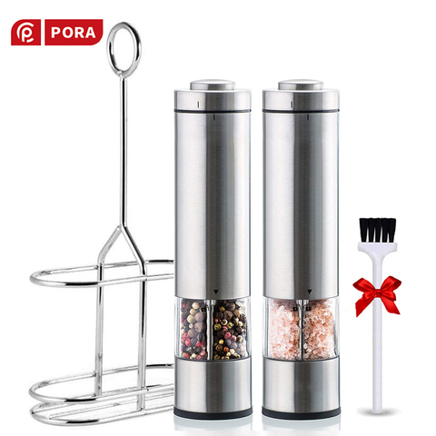 2PCS Electric Pepper Mill Grinder Automatic Salt And Pepper