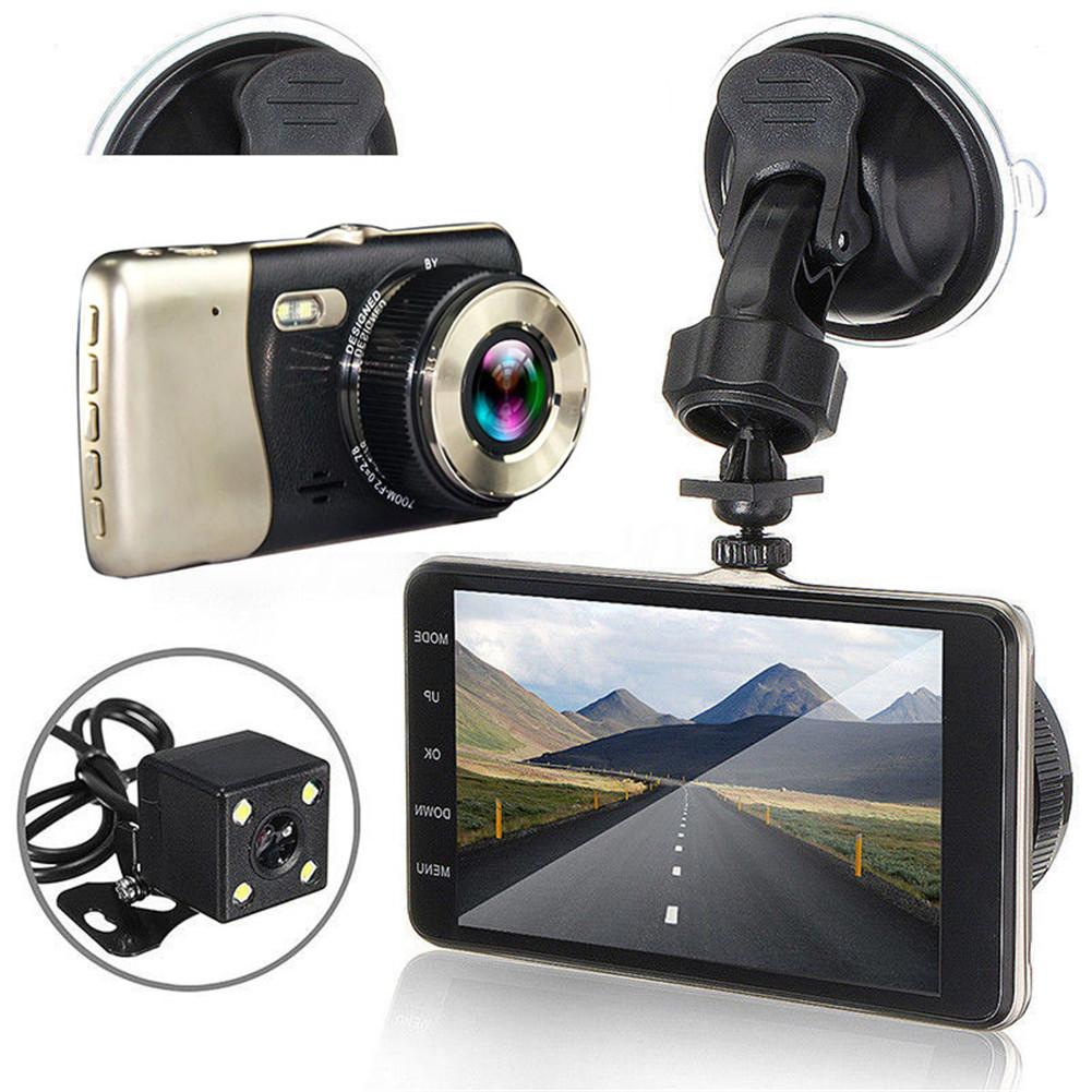 4'' Dual Lens Camera HD 1080P Car DVR Vehicle Video Dash Cam Recorder G-Sensor