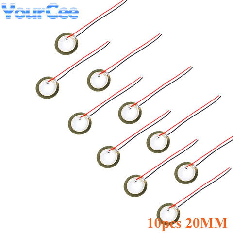 10Pcs Piezoelectric Piezo Ceramic Wafer Plate Dia 20mm For Buzzer Loudspeaker Sensor with Wire ► Photo 1/3