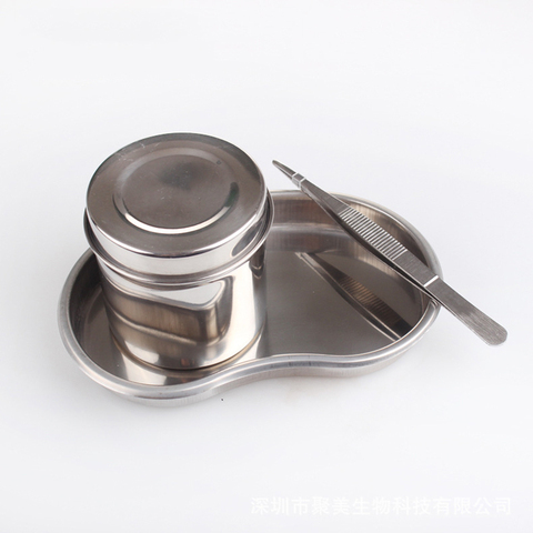 Surgical Stainless Steel Kidney Shaped Sterilized Tray Jar Pot Container Bottle Tweezers Medical Dental Cosmetic Tattoo Accesory ► Photo 1/6