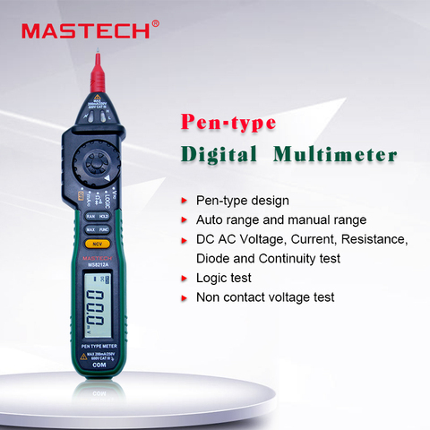 MASTECH MS8212A Digital Pen type Multimeter Non-contact Voltage AC DC Voltage Current Tester Multimetro Tester Diode detector ► Photo 1/6