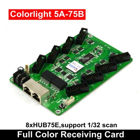 Free Shipping Colorlight 5A-75B Synchronous Receiving Card 8xHub75E Scan 1/32 Full Color LED Video Display Controller ► Photo 1/5