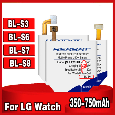BL-S6 BL-S7 BL-S8 BL-S3 Battery for LG Watch Urbane 2nd Edition LTE W200 Sport W281 W280 W280A (AT&T) W270 G Watch R W150 W110 ► Photo 1/5