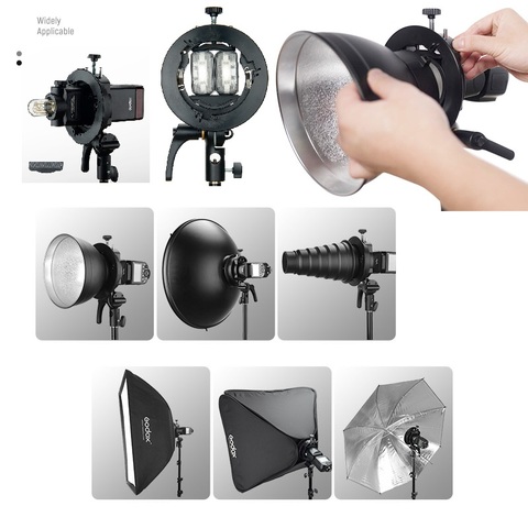 Godox S2 S-Type Bracket Bowens Mount Compatible with Godox V1 AD200Pro AD400Pro AD200 V860II TT685 TT600 TT350, Large Adjustment ► Photo 1/6