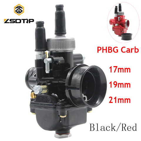 ZSDTRP Black Red Racing PHBG Carburetor Carb 17mm 19mm 21mm Dellorto Replica Puch Zuma fit for 50cc 70cc 90cc Motor JOG50 DIO90 ► Photo 1/6