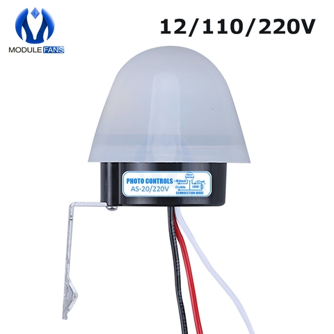 AC 110/220V DC 12V Light Photoswitch Controller Automatic Auto On Off Photocell Street Light Switch 10A 50Hz-60Hz Control Sensor ► Photo 1/6