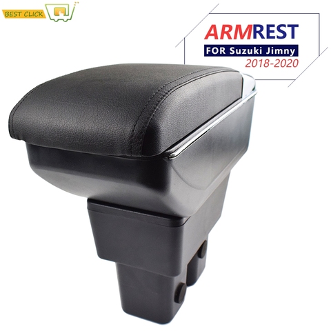 Armrest box For Suzuki Jimny 2022 Duel Comfort Storage Black Leather Container Tray Center Console Cup Holder Car Styling ► Photo 1/6