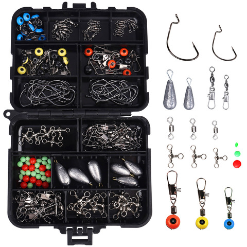 Sougayilang Fishing Accessories Fishing Hook Swivel Weight Fishing Lead Sinker Space Beans Connector Fishing Tackle Full Kit Box ► Photo 1/6
