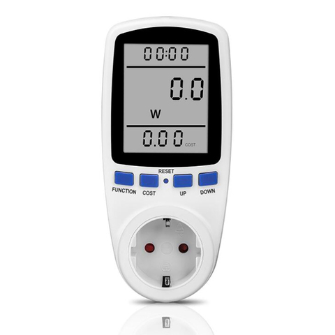 220V Electricity Usage Monitor EU Plug Power Meter Energy Watt Voltage Amps Meter with Digital LCD Display for Energy Saving ► Photo 1/2