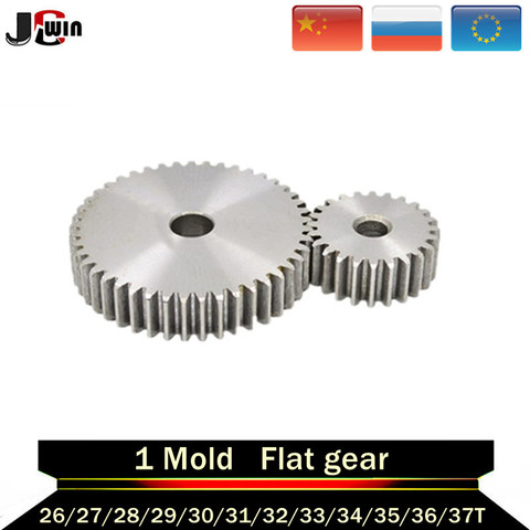 1M Spur Gear 26T-37T Metal Transmission Gear 45# Steel Thick 10mm Pinion 1 Mod 26 27 28 29 30 31 32 33 34 35 36 37Teeth ► Photo 1/5