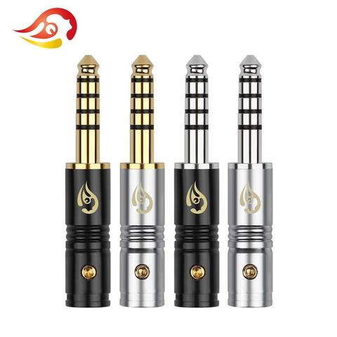 QYFANG 4-Layer Rhodium Plated Copper 4.4mm 5 Poles Stereo Earphone Plug Audio Jack Headset Solder Wire Connector Metal Adapter ► Photo 1/6