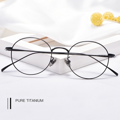 Pure Titanium Round Retro Glasses Frame Full Frame Myopia Glasses Men And Women Fashion Glasses Frame Prescription Glasses 3216 ► Photo 1/6