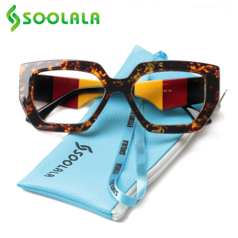 SOOLALA Square Men Reading Glasses Women Wide Arms Presbyopic Glasses Readers Reading Glasses Lesebrille Herren ► Photo 1/6