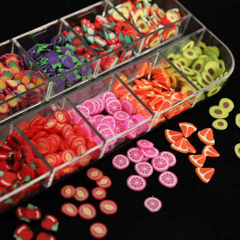Tiny Fruits Slices Sequins for Nail Design Cherry Polymer Clay Nail Art Accessories Kawaii Fruit Flakes Grapefruit Avocado Shape ► Photo 1/6