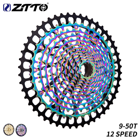 ZTTO MTB XD 12 Speed 9-50T Cassette Ultralight CNC Cassette Rainbow Golden 375g ultimate Cassette 12s Sprocket 1299 k7 Colorful ► Photo 1/6