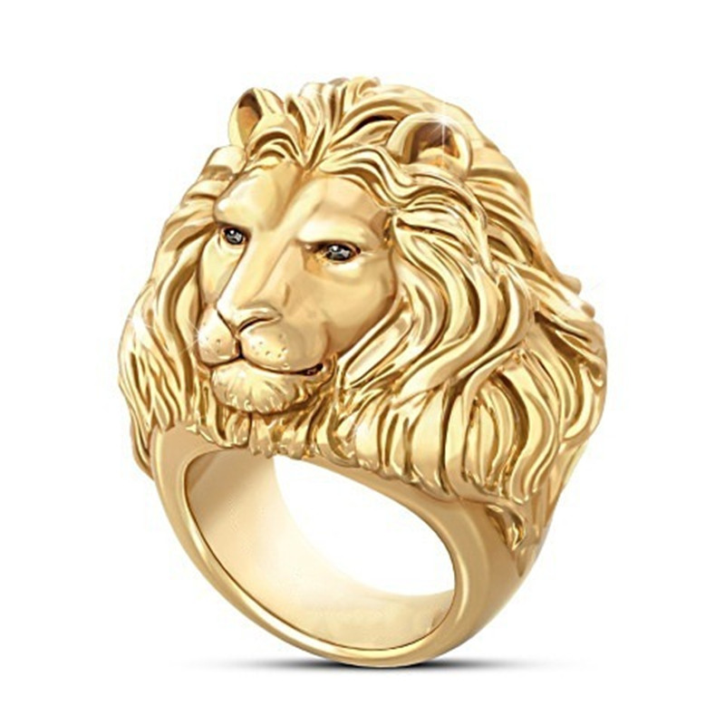 Golden Punk Lion Head Ring Men Fashion Vintage Animals Rings For Women  Jewelry Wedding Rings Mens Hip Hop Rock Ring Women Female - Price history &  Review | AliExpress Seller - Balalala