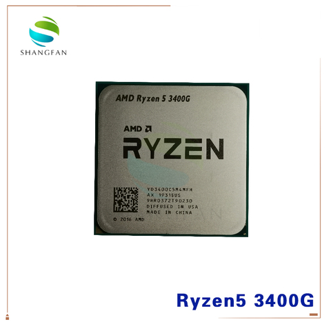 AMD Ryzen 5 3400G R5 3400G 3.7 GHz Quad-Core Eight-Thread 65W CPU Processor YD3400C5M4MFH Socket AM4 ► Photo 1/1