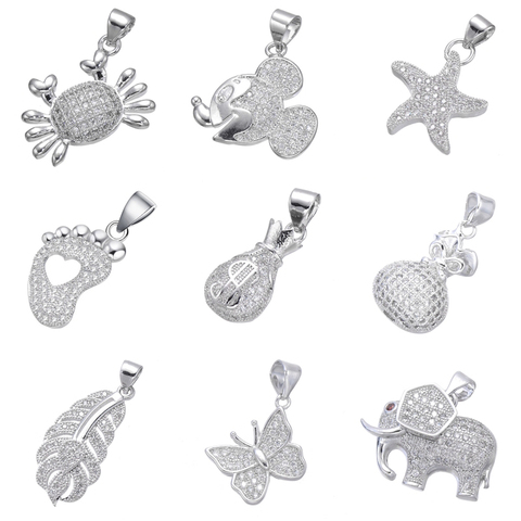 Juya DIY Cubic Zirconia Crab Star Elephant Wallet Feather Butterfly Charms For Handmade Fashion Charms Needlework Jewelry Making ► Photo 1/6