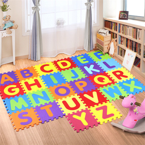 26Pcs/set 30*30cm Cartoon English Alphabet Pattern Baby Crawling Mat Puzzle Toys For Kid EVA Foam Yoga Letter Mats Learning Toy ► Photo 1/6