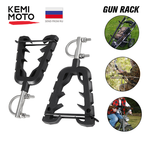 Quad Bike Single Bow Rack Holder Motorbike ATV UTV Firearm Shooting V-Grip Single Handlebar Cushioned Rack VFGH Golf Car Scooter ► Photo 1/6