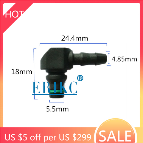 ERIKC Diesel CR Parts Fuel Injector Assy Return Oil Backflow Plastic Two-way Joint Pipe for Bosch 110 Series 10pc ► Photo 1/6