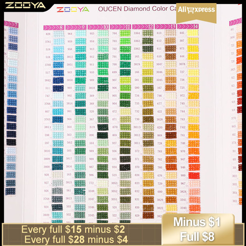 ZOOYA 5D DIY diamond painting color chart square / round diamond embroidery DMC chart finished ► Photo 1/6