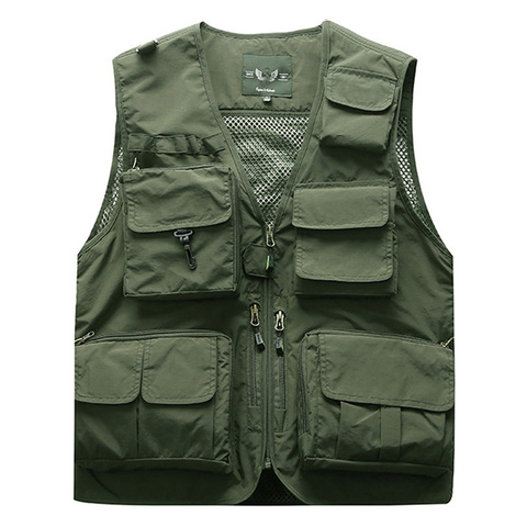 Outdoor Men's Tactical Fishing Vest jacket man Safari Jacket Multi