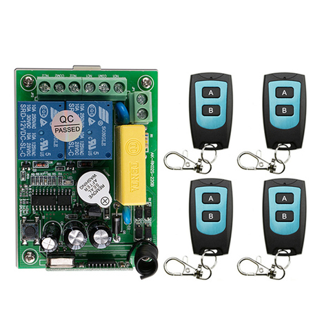 AC 220V 2 CH Channels 2CH RF Wireless Remote Control Switch Remote Control System receiver transmitter 1CH Relay 315/433 MHz ► Photo 1/3