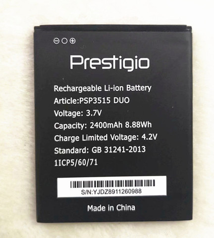 New 100% High Quality PSP3515 Battery 2400mAh Replacement for Prestigio Muze U3 LTE PSP3515 DUO Phone +Track Code ► Photo 1/2
