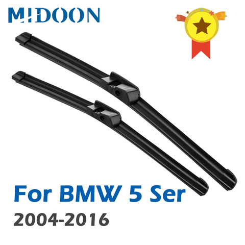 MIDOON Wiper Blades for BMW 5 Series E39 E60 E61 F07 F10 F11 520i 523i 525i 528i 530i 535i 540i 518d 520d 525d 530d 530d 535d ► Photo 1/5