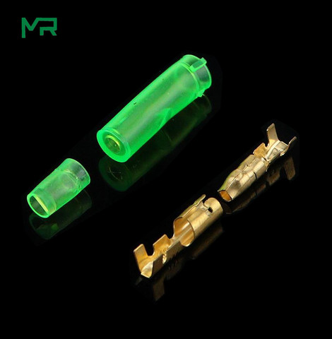 50sets=200pcs 4.0 bullet terminal car electrical wire connector diameter 4mm pin set  Female + Male + Case green ► Photo 1/4