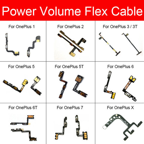 Volume & On Power Flex Cable For OnePlus X 1 2 3 3T 5 5T 6 6T 7 Pro 7Pro 7 X Switch Button Key Side Flex Ribbon Replacement ► Photo 1/6